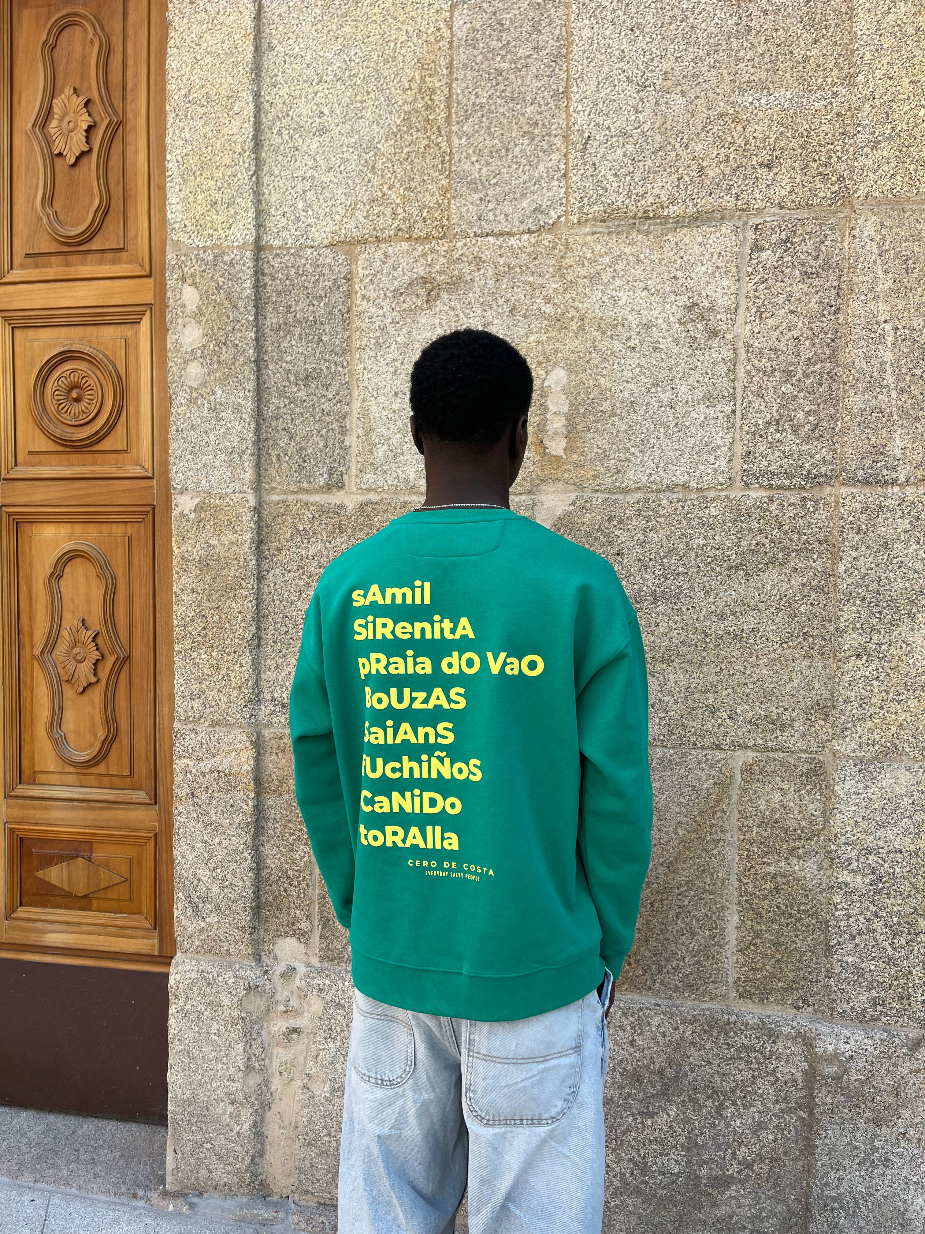 SUDADERA VERDE/AMARILLO "VIGO CERO DE COSTA"